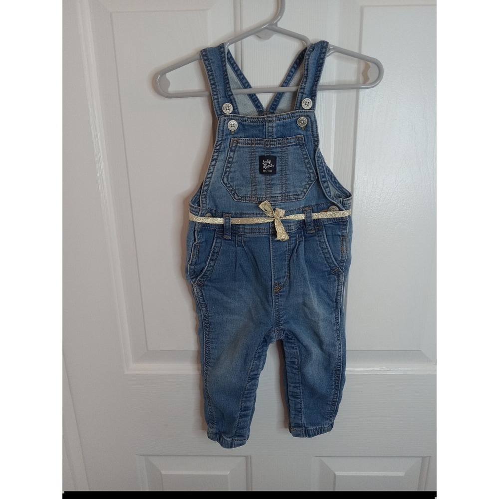 Baby B'Gosh Overalls With Gold Ribbon Belt Accent Baby Girl 12 Months - Picture 9 of 12